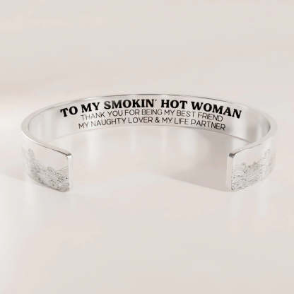 For Love - To My Smokin' Hot Woman Thank You For Being My Life Partner Wave Cuff Bracelet-37bracelet