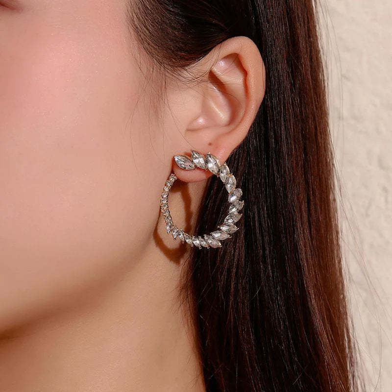 Leaf Circle Earrings