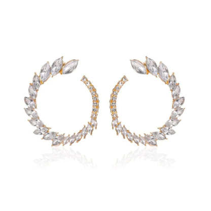 Leaf Circle Earrings