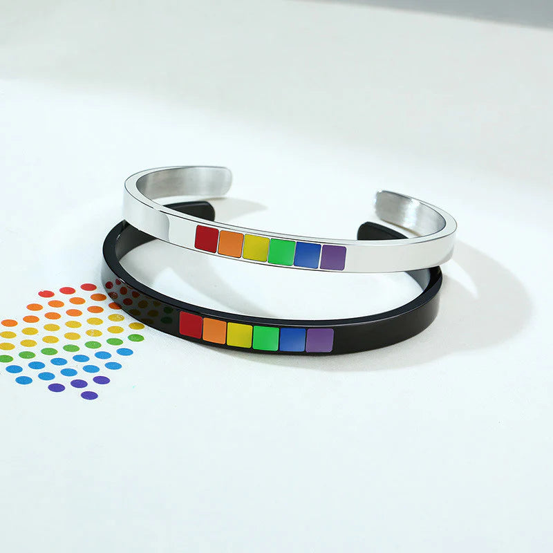 For LGBT - LGBT Rainbow Cuff Bracelet-37bracelet