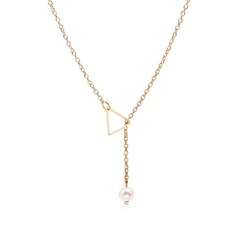 Triangle Perl Necklace