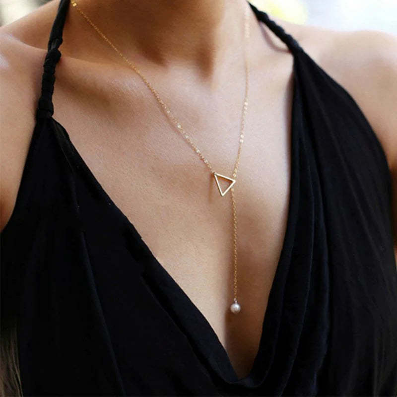 Triangle Perl Necklace