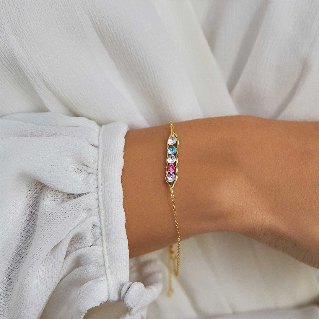 For Mother- Peanut Birthstone Custom Bracelet