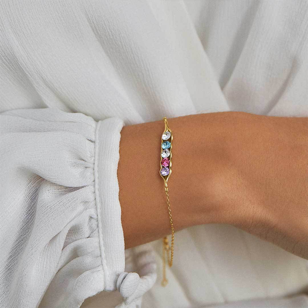 For Mother- Peanut Birthstone Custom Bracelet