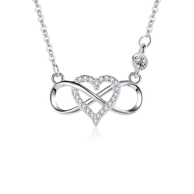 For Granddaughter/Daughter - S925 Always Keep Me in Your Heart for You are Always in Mine Infinity Love Necklace-37bracelet