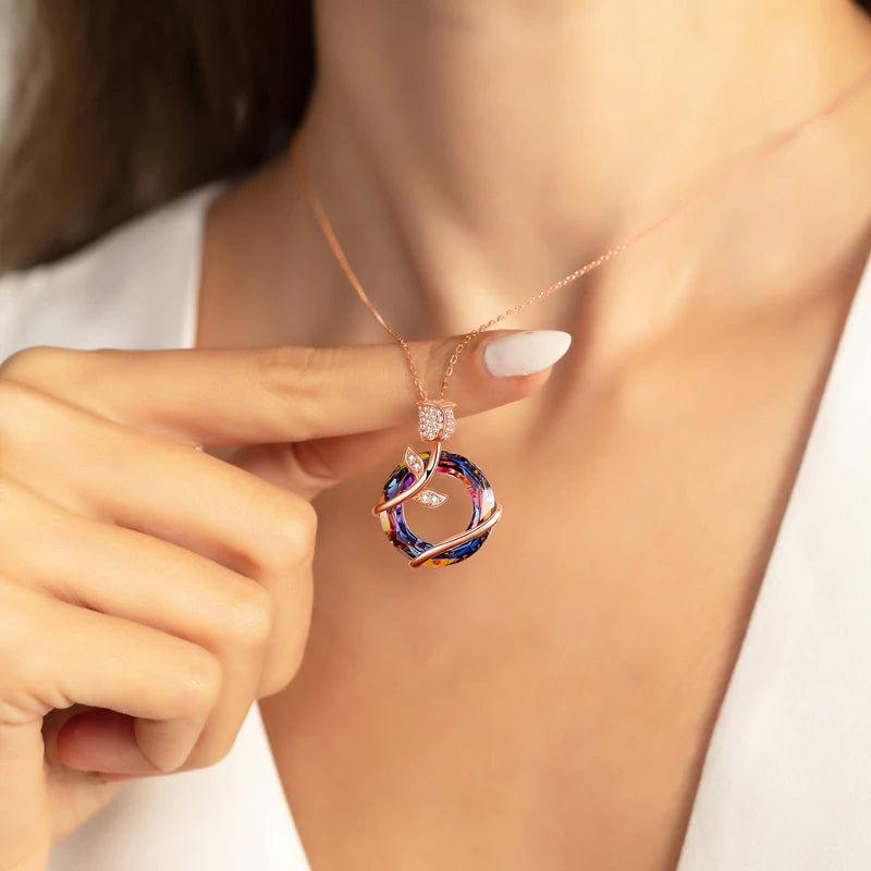 For Love - S925 To My Smokin' Hot Woman Crystal Rose Necklace