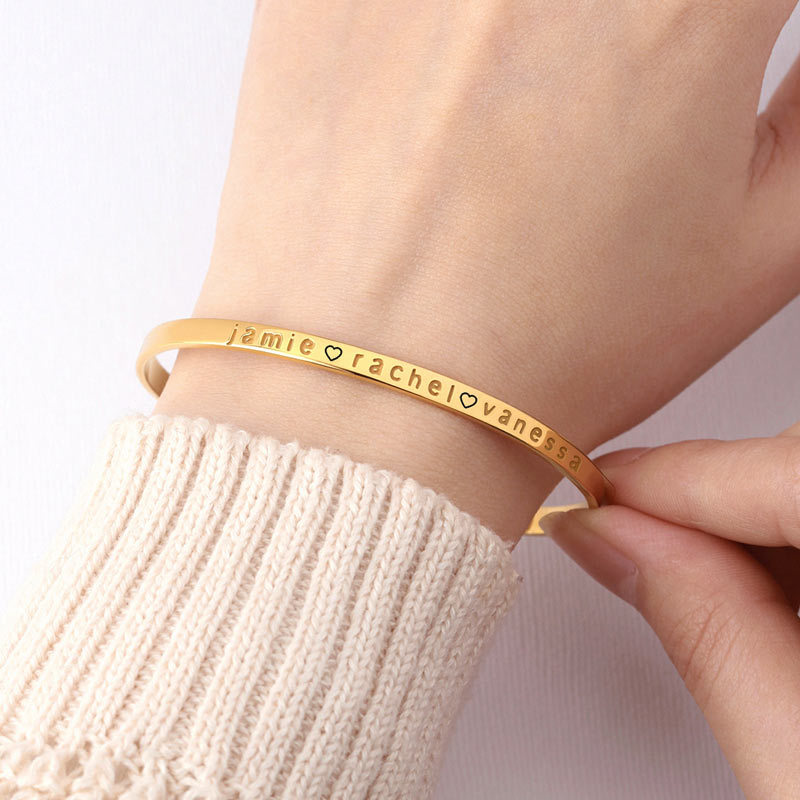 For Mother - Cuff Name Custom Bracelet