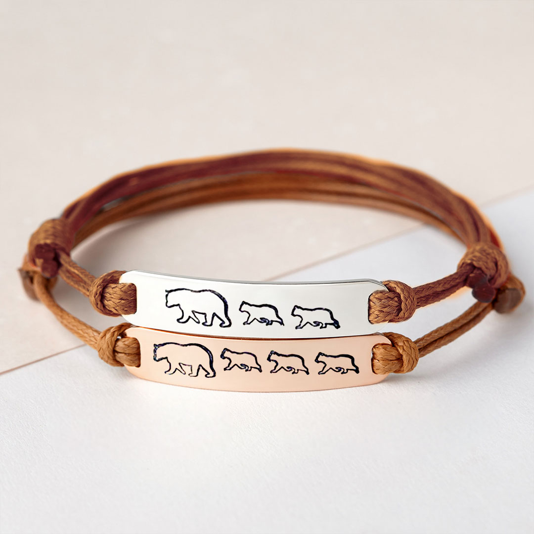 For Mother - To The Best Mama Bear In The World Mama Bear Custom Bracelet