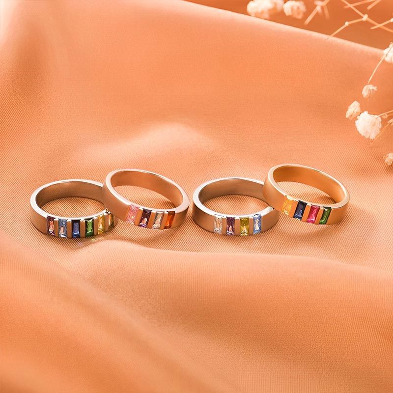 For Mother - Family Elegant Birthstone Custom Ring