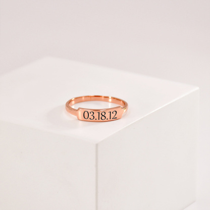 Custom Delicate Dainty Bar Ring