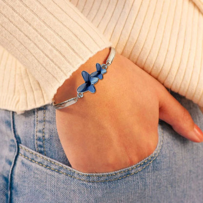All You Have To Do Is Fly Blue Butterfly Crystal Bracelet
