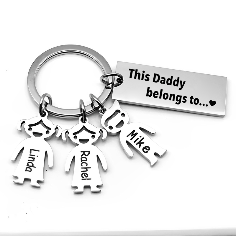 For Father - This Daddy Belongs to... Name Custom Keychain