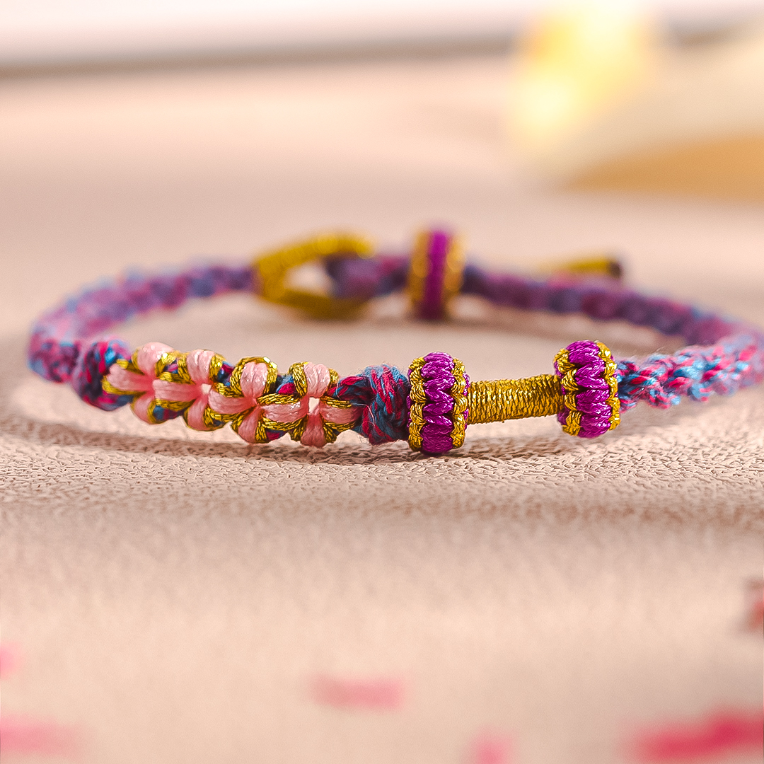 For Granddaughter - Never Forget How Much I Love You Peach Blossom Knot Bracelet
