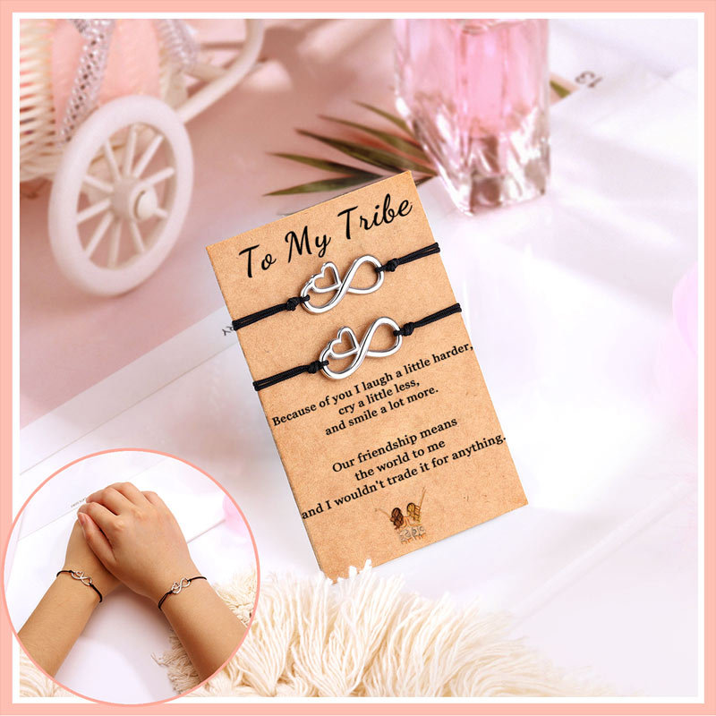 For Friend - Our Friendship Means the World to Me Infinity Heart Beat Bracelet