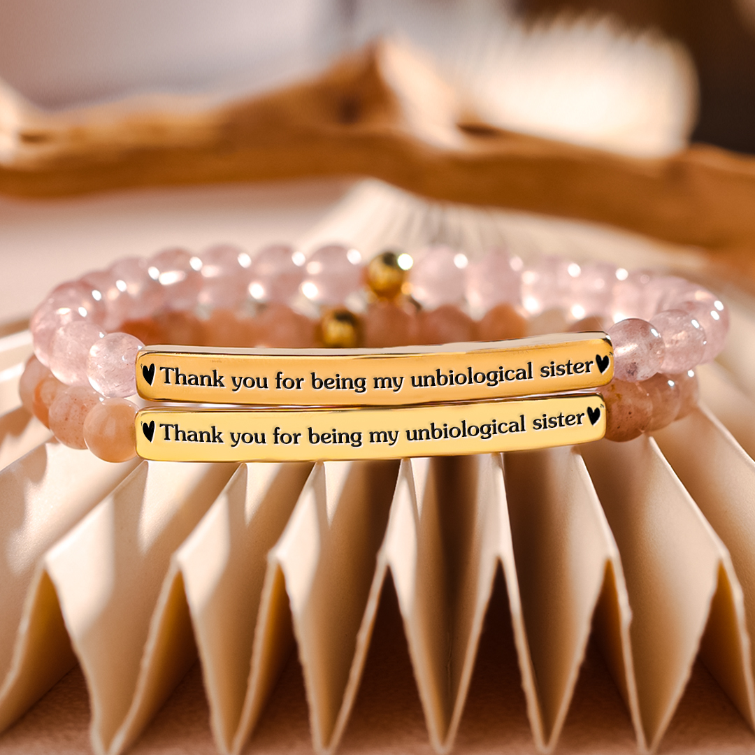 For Friend - Thank You for Being My Unbiological Sister Bead Lettering Bracelet