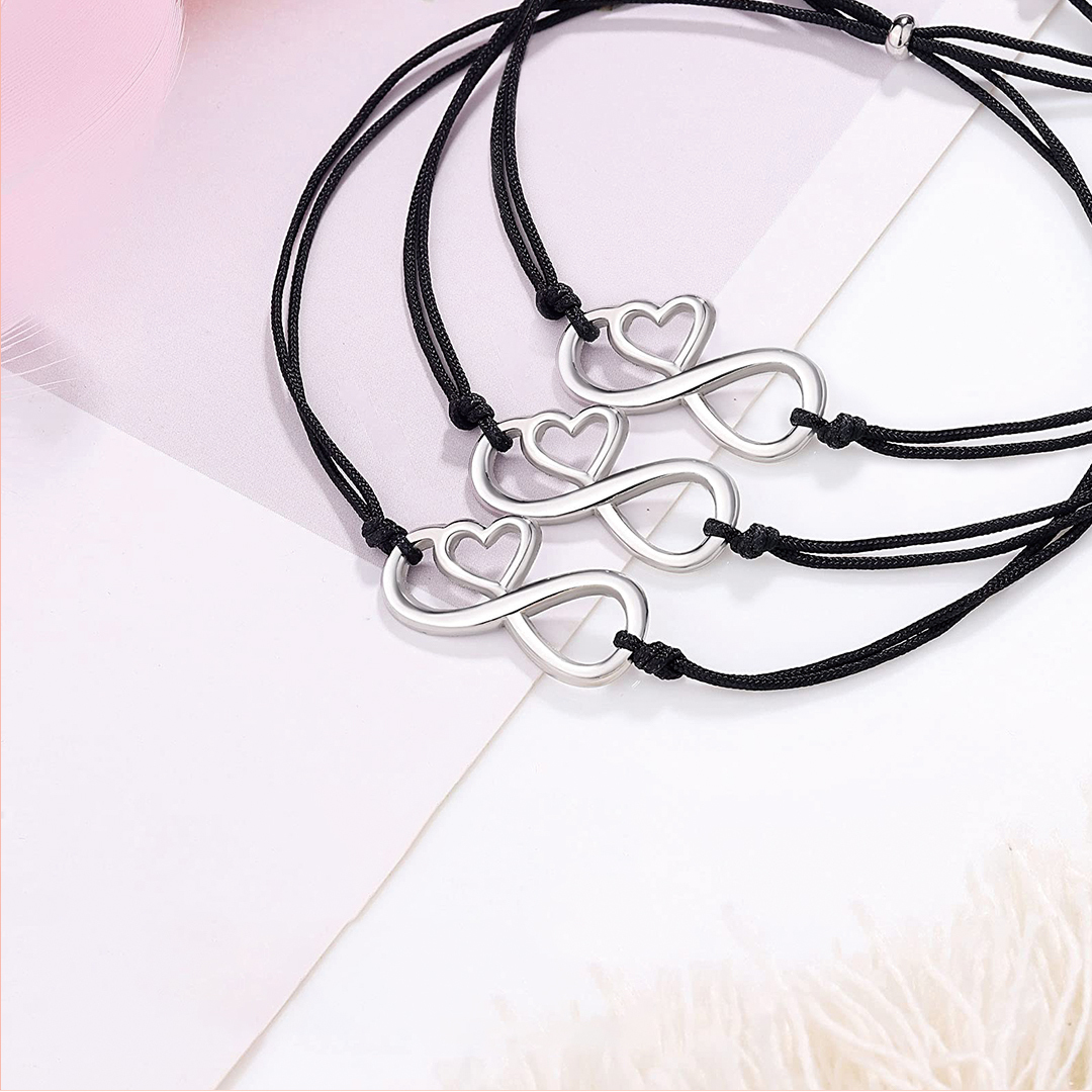 For Friend - Thank You For Being My Badass Girl Gang Infinity Heart Beat Bracelet