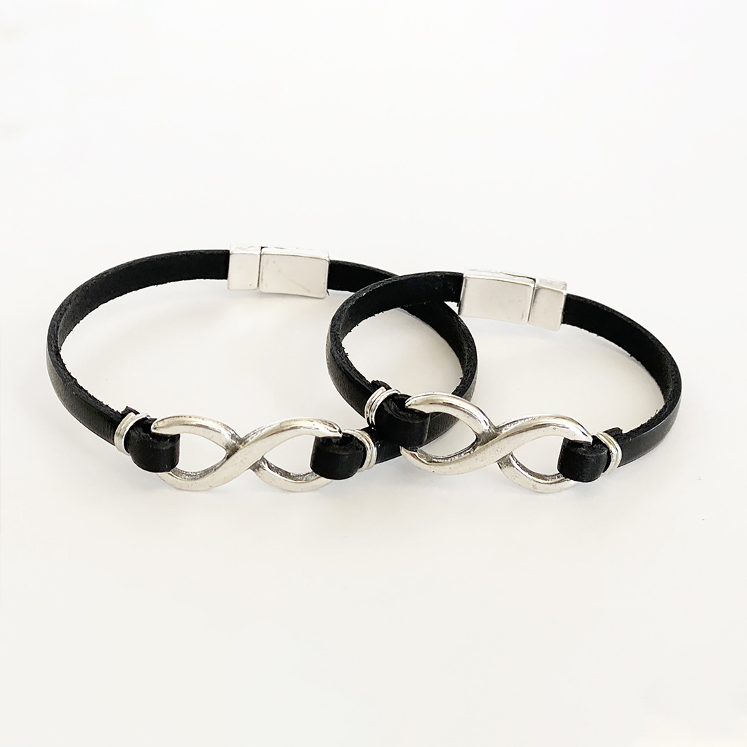For Love -  I Love You Until Infinity Runs Out Leather Braided Bracelet