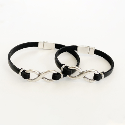 For Love -  I Love You Until Infinity Runs Out Leather Braided Bracelet