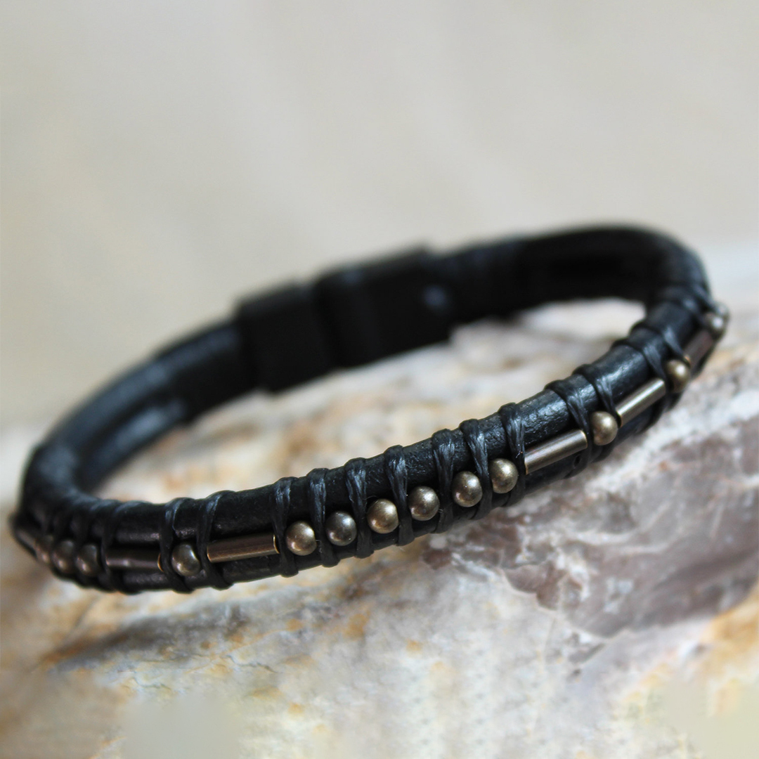 I Love You Morse Code Leather Bracelet