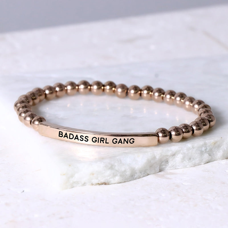 For Friend - Thank You For Being A Part Of My Badass Girl Gang Bead Lettering Bracelet