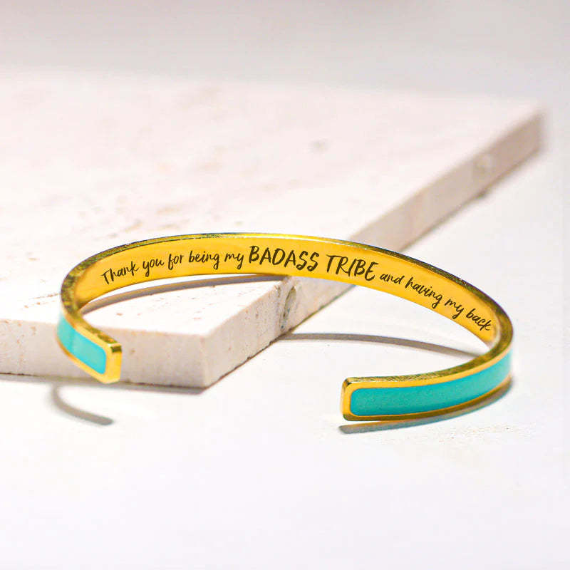 For Friends - Thank You For Being My Badass Tribe And Having My Back Cyan Cuff Bracelet-37bracelet