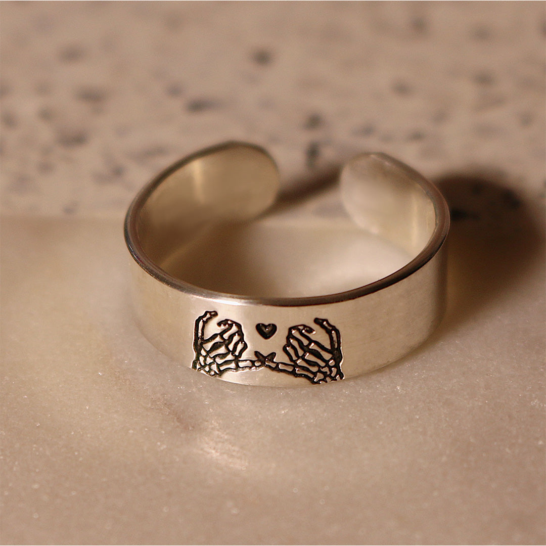 For Friend - S925 Ride or Die Skeleton Pinky Promise Ring