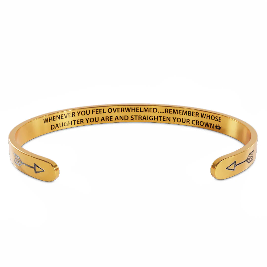 For Daughter - Whenever You Feel Overwhelmed... Crown Bracelet In Gold-37bracelet