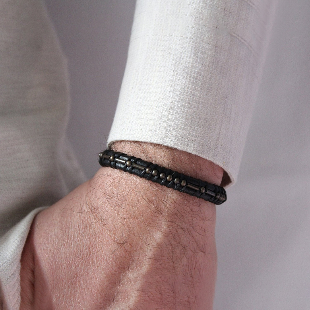 I Love You Morse Code Leather Bracelet
