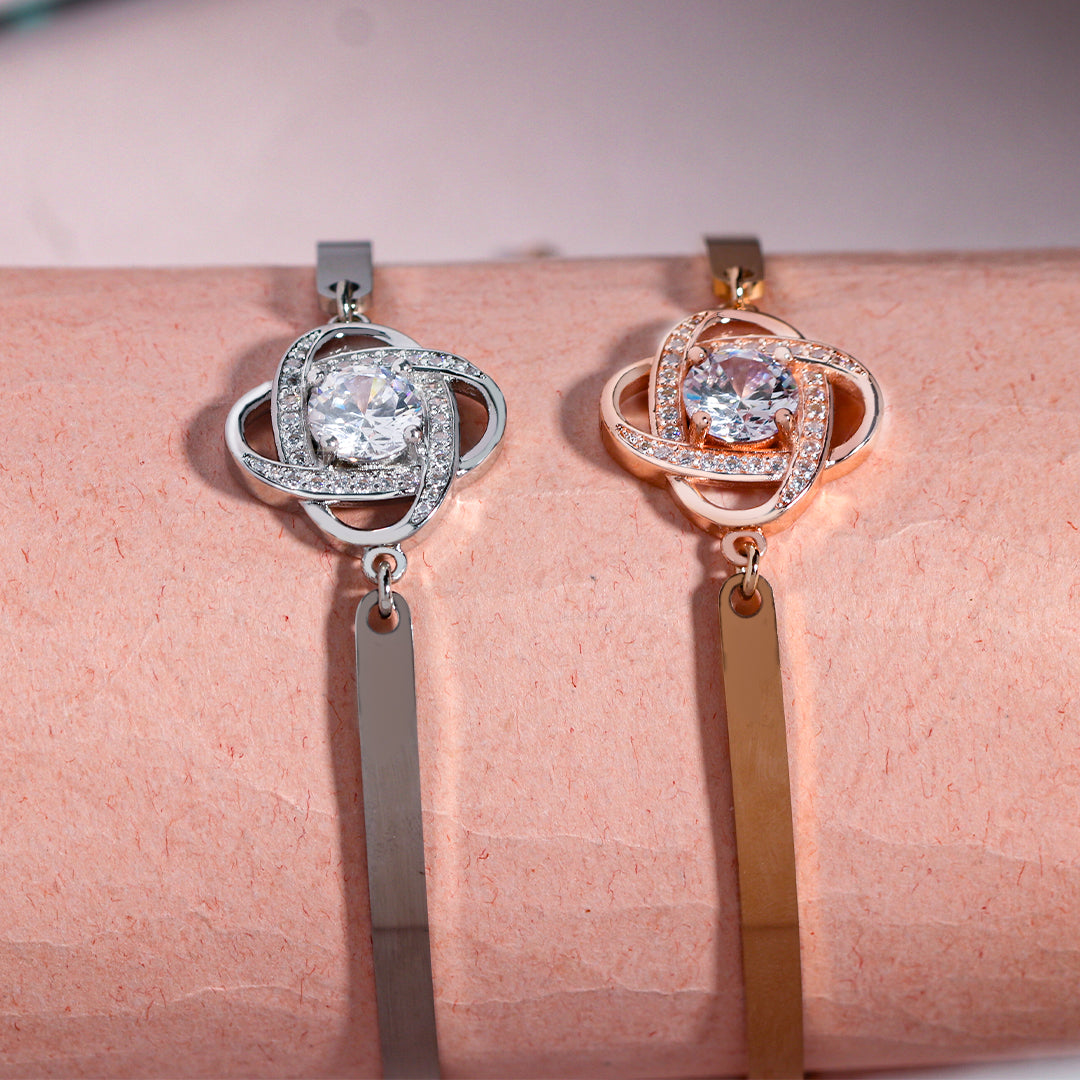 For Sister - There's No Greater Gift Than Sisters Diamond Knot Bracelet