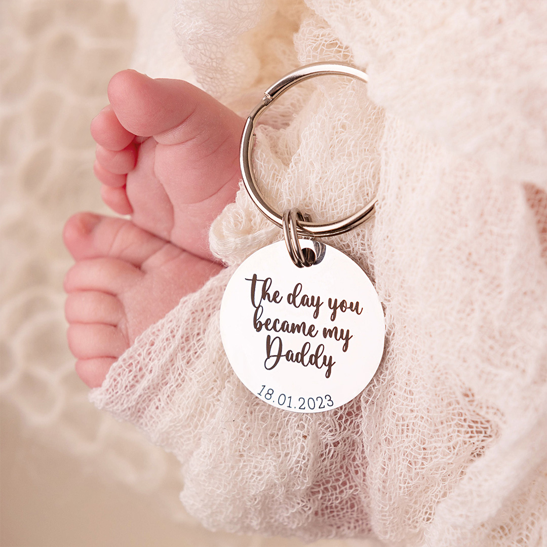 For Father - The Day You Become My Daddy Round Keychain