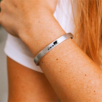 For Mom - The love between mama bear and baby bear is forever Cuff Bracelet