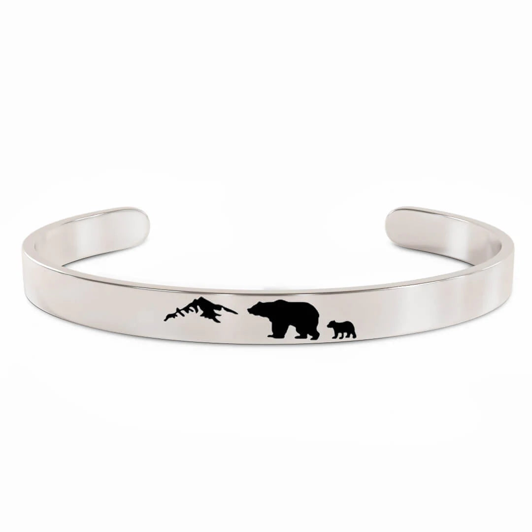 For Dad - Papa Bear Mountain Cuff Bracelet-37bracelet