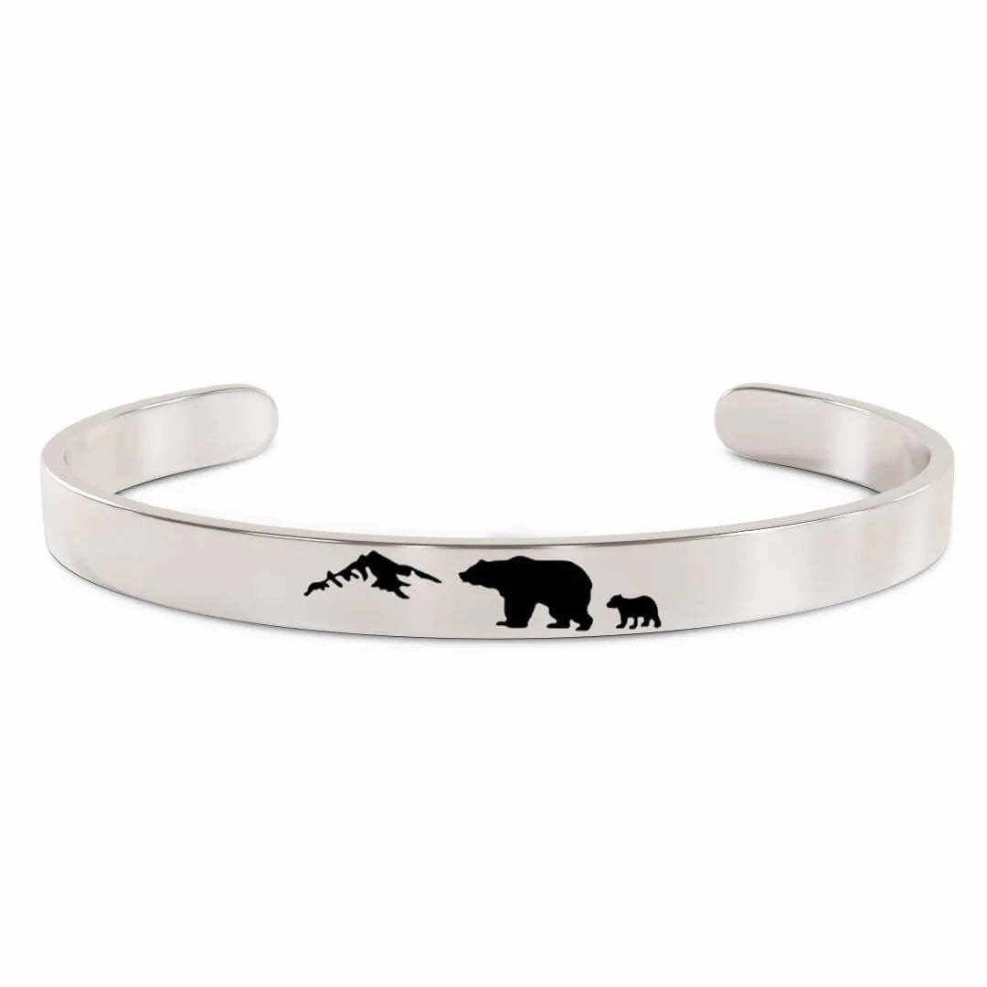 For Dad - Papa Bear Mountain Cuff Bracelet-37bracelet