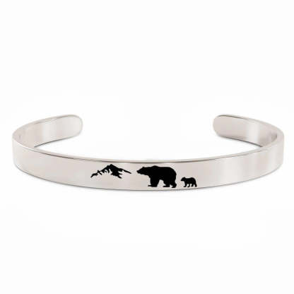 For Dad - Papa Bear Mountain Cuff Bracelet-37bracelet