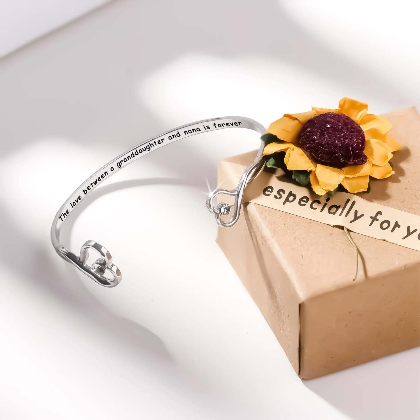 For Granddaughter - The Love Between A Granddaughter And Nana Is Forever Double Heart Bracelet-37bracelet