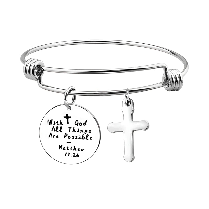 Faith - With God All Things Are Possible Bangle Bracelet-37bracelet