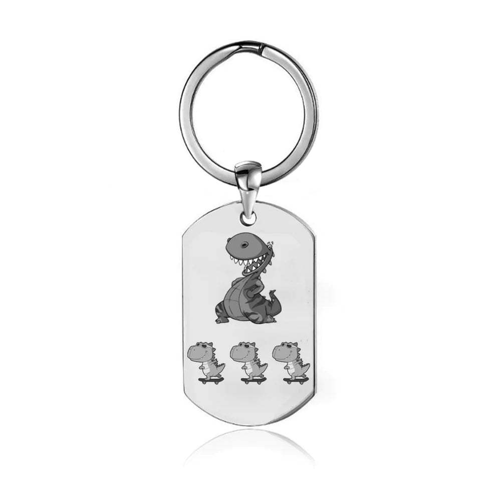 For Father - To The World's Best Daddysaurus Keychain-37bracelet