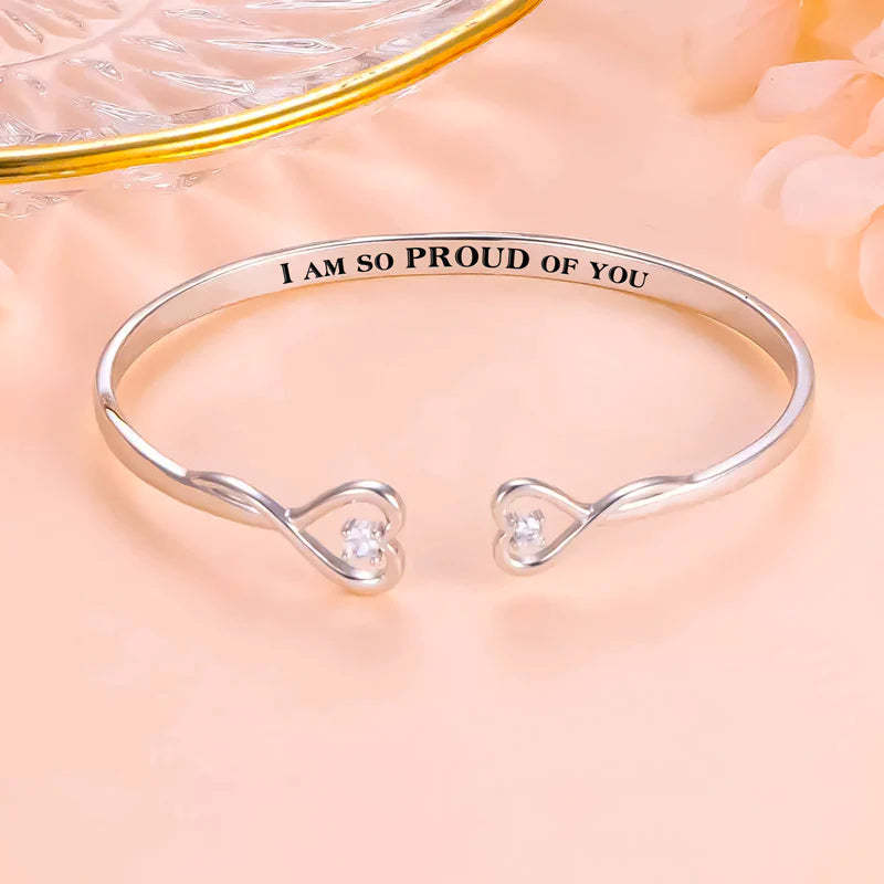 For Daughter - I'm So Proud Of You Two Hearts Bracelet-37bracelet