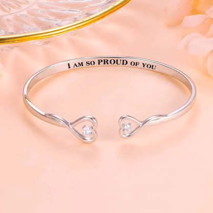 For Daughter - I'm So Proud Of You Two Hearts Bracelet-37bracelet