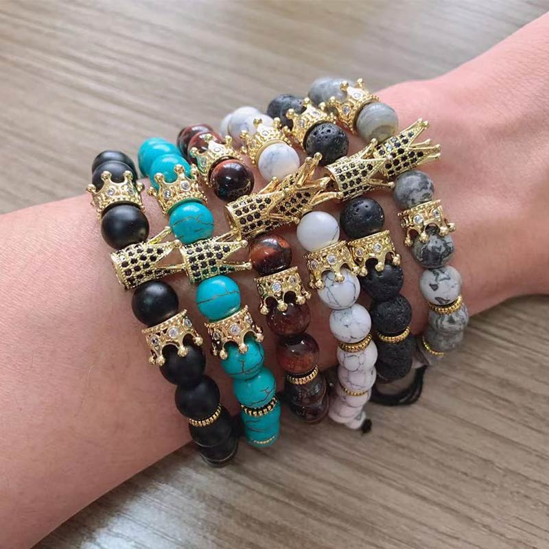 For Daughter - Straighten Your Crown Imperial Crown Bead Bracelet-37bracelet