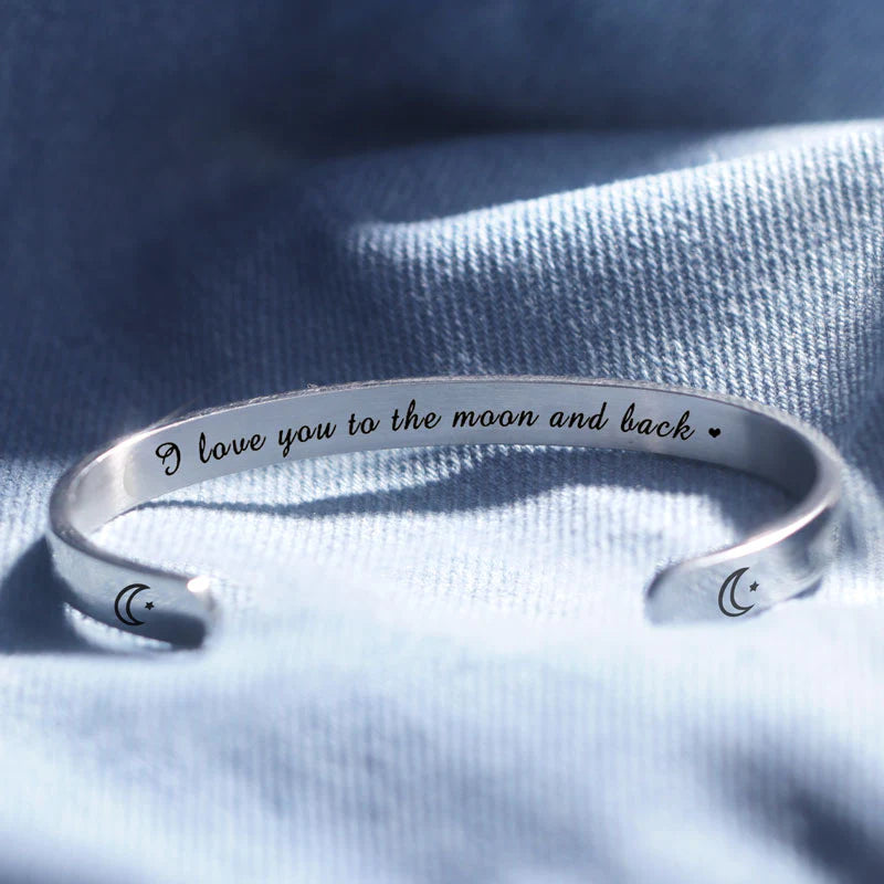 I Love You To The Moon And Back Cuff Bracelet