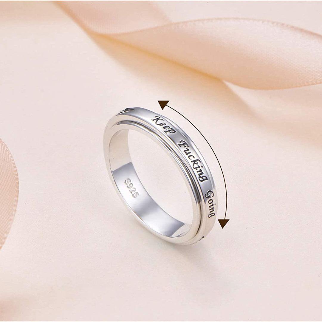For Anyone- Keep Going Inspirational Fidget Ring