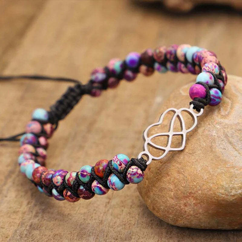 For Granddaughter - Grandmother & Granddaughter A LINK THAT CAN NEVER BE UNDONE Heart Beads Bracelet