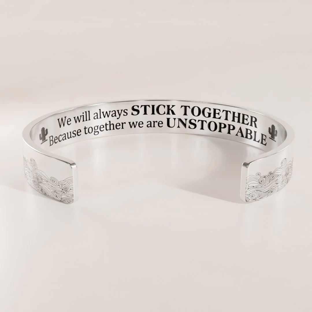 For Friends - We Will Always Stick Together Because Together We Are Unstoppable Wave Cuff Bracelet-37bracelet