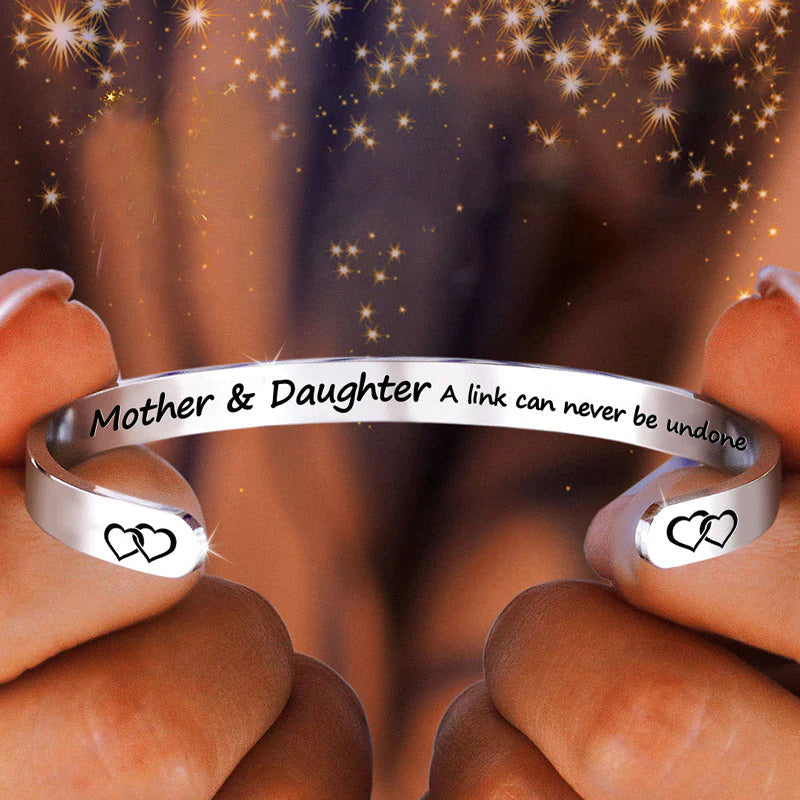 For Daughter - Mother & Daughter A link Can Never Be Undone Double Heart Bracelet-37bracelet