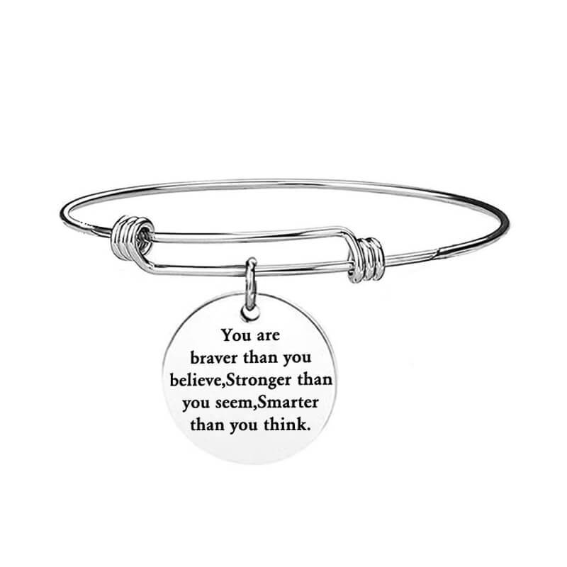 For Daughter - You Are Braver, Smarter, Stronger Bangle-37bracelet