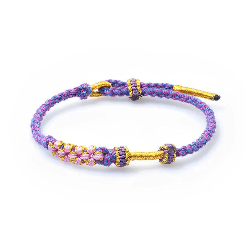 For Granddaughter - Grandmother/Grandpa And Granddaughter A Link That Can Never Be Undone Peach Blossom Knot Bracelet-37bracelet