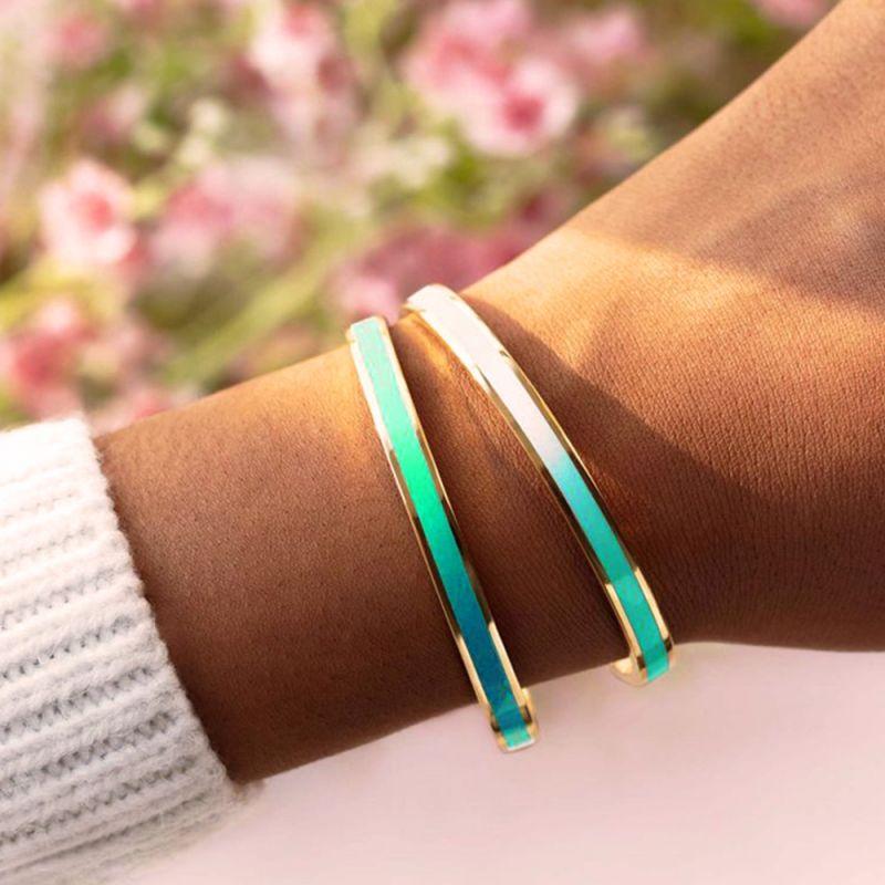 Side By Side Or Miles Apart Sisters Are Always Connected By Heart Cyan Bracelet