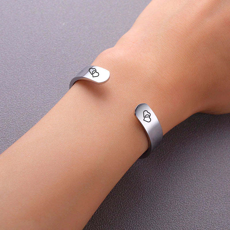 For Friend - Thank You For Being My Unbiological Sister Double Heart Bracelet-37bracelet