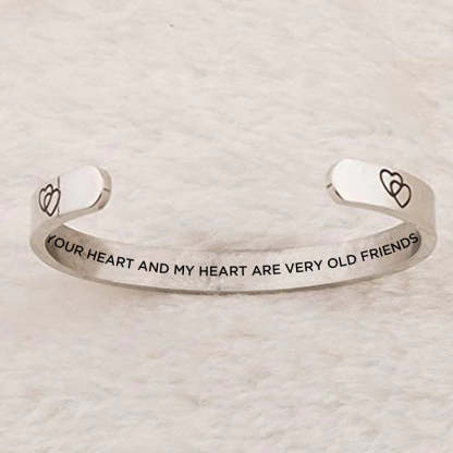 For Friend - Your Heart And My Heart Are Very Old Friends Double Heart Bracelet-37bracelet